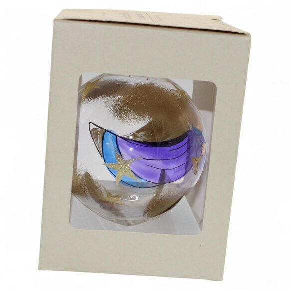 Handpainted Glass Angel Ornament With Gold Stars - Picture 8 of 10